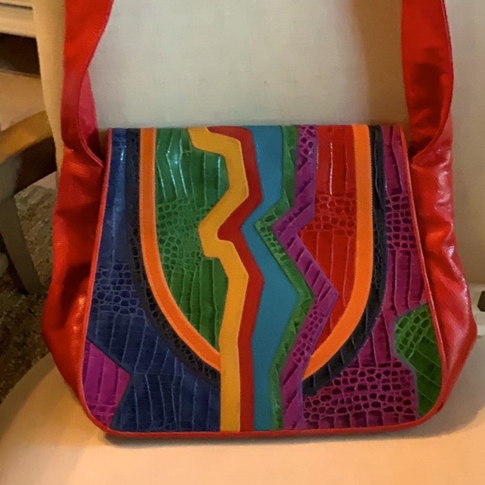 Vintage Sharif Handbag Purse in Reptile Leather